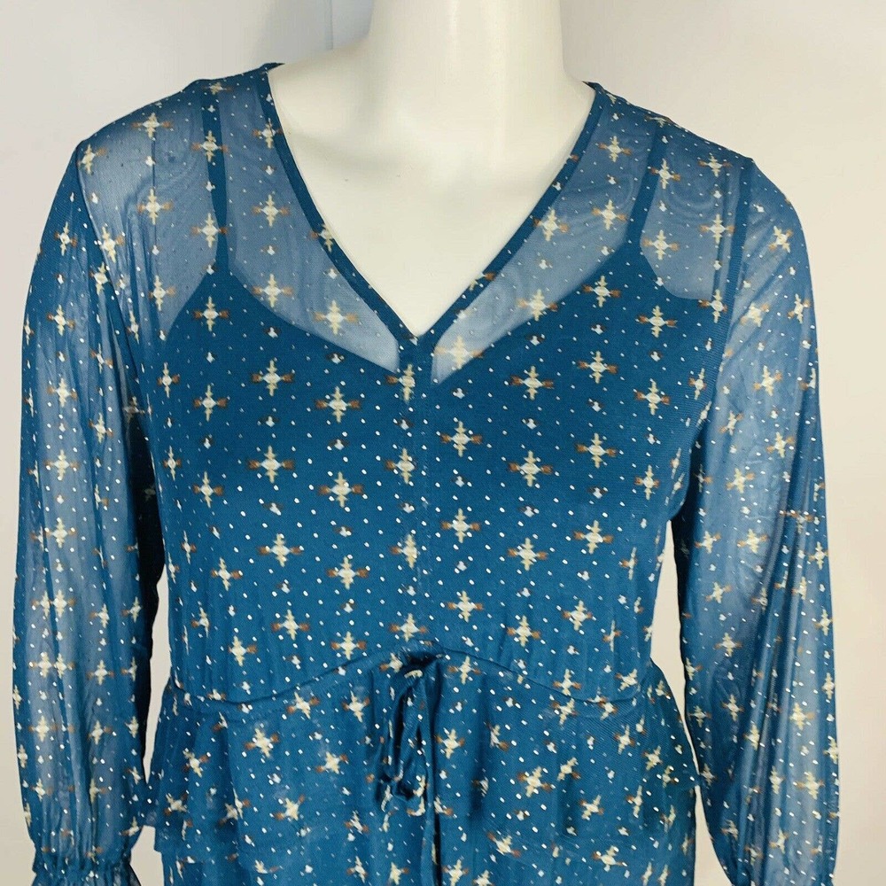 Style & Co 2X Ruffle-Front Mesh Blouse - Picture 5 of 12